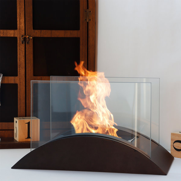 JHY DESIGN Metal BioEthanol Outdoor Tabletop Fireplace with Flame